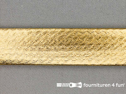 COUPON 8,4 meter (4 stukken, 1,8 + 1,65 + 2,45 + 2,5 meter) Metallic biasband 20mm goud