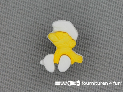 Kinder knoop 16mm smurf - geel / wit