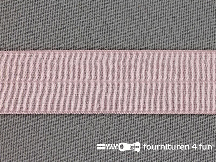 Rol 25 meter Elastische biasband 20mm licht oud roze