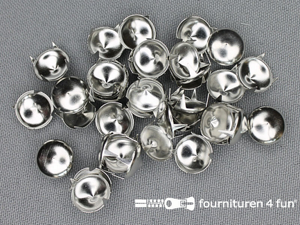 RESTANT 20 stuks Studs 10mm bol spits chroom