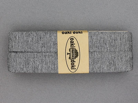 Oaki Doki Tricot biaisband - 20mm x 3 meter - midden grijs gemêleerd (067)