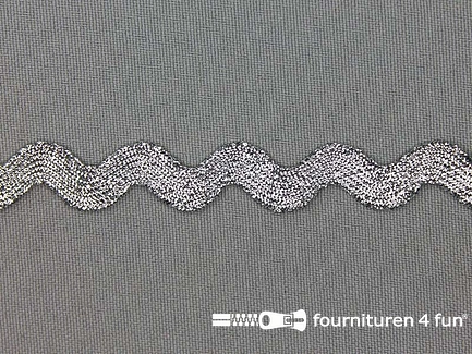 Rol 50 meter zigzag band - 12mm - metallic - zilver
