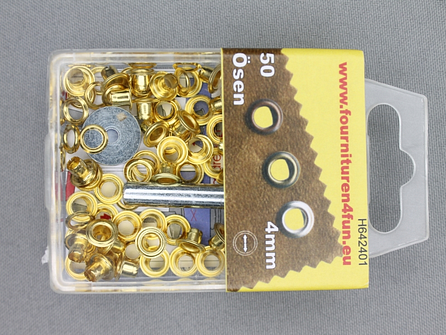 Ringen en schijven 4mm goud 50 stuks