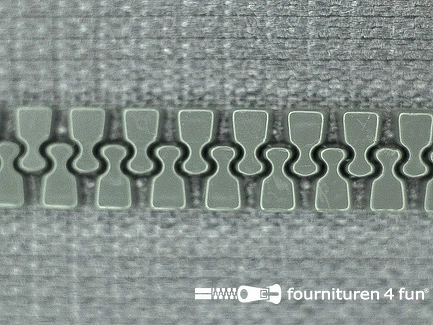 Deelbare bloktand rits 6mm midden grijs