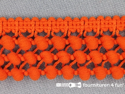 Rol 25 meter mini bolletjesband - 24mm - donker oranje