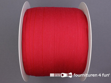 Rol 100 meter katoenen keperband - 14mm - rood