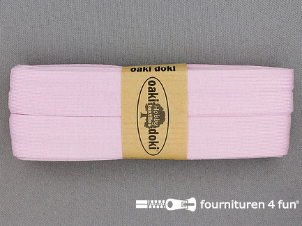 Oaki Doki Tricot biaisband - 20mm x 3 meter - baby roze (011)