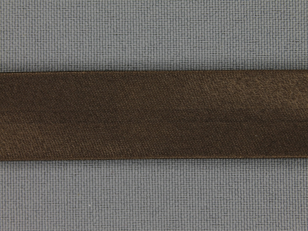 Satijnen biasband 18mm cacao bruin