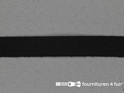 Bosje 5 meter luxe keperband - 15mm - zwart