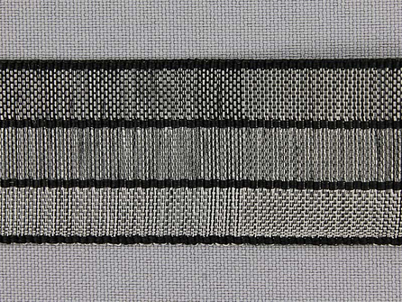 Gestreept nylon keperband 30mm zwart - grijs