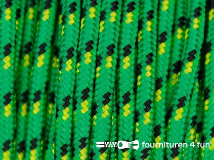 Multicolor koord 3mm groen - geel - zwart