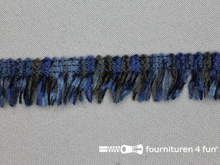 Acryl franje 20mm donker blauw tinten coupon 1 meter