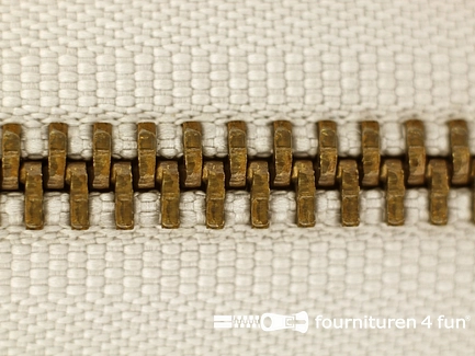 Deelbare bronzen rits 5mm zandbeige