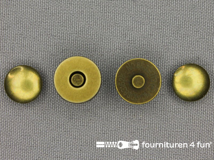 Inslag magneet knoop 14mm - brons