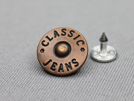 Jeansknopen 16mm oud koper - 8 stuks