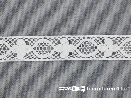 COUPON 10 meter Ibiza broderie 13mm wit