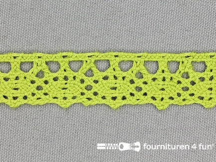 COUPON 6,2 meter (2 stukken, 4,8 + 1,4 meter) Ibiza broderie 20mm lime groen