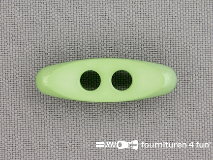 Houtje touwtje knoop 30mm licht mint groen