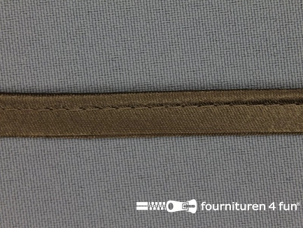 Rol 25 meter satijnen paspelband 10mm lever bruin