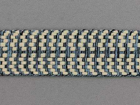 Bohemian sierband 40mm zwart - ecru - licht jeans blauw
