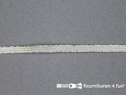 Kaart 25 meter brokaat lint - zilver - 5mm
