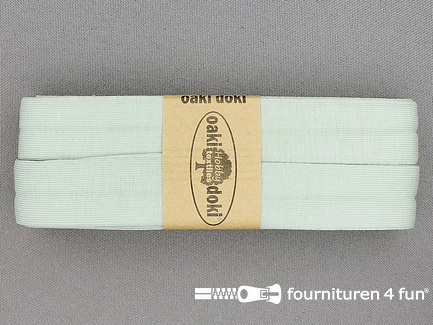Oaki Doki Tricot biaisband - 20mm x 3 meter - licht mint groen (025)