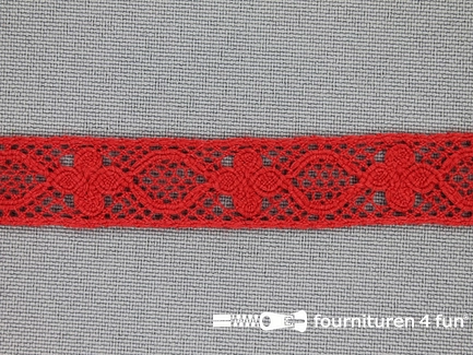 COUPON 8,5 meter (2 stukken, 6,9 + 1,6 meter) Ibiza broderie 13mm rood