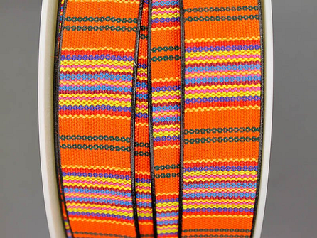Ibiza tassenband 25mm oranje blauw