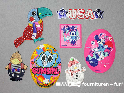 Collectie strijkapplicaties - 7 delige set - opstrijkbare patches