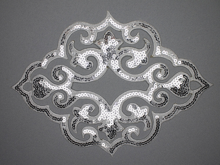 Pailletten applicatie 290x200mm extra large zilver