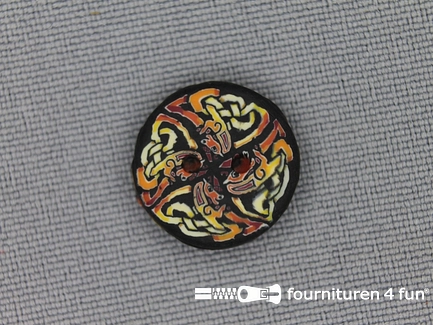 Ibiza knoop 15mm bruin - zwart - geel