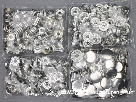 Sport + Camping drukkers - 17mm - zilver - 100 stuks