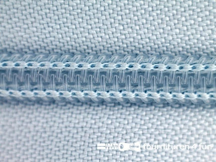Deelbare spiraal rits 6mm met 2 schuivers licht blauw