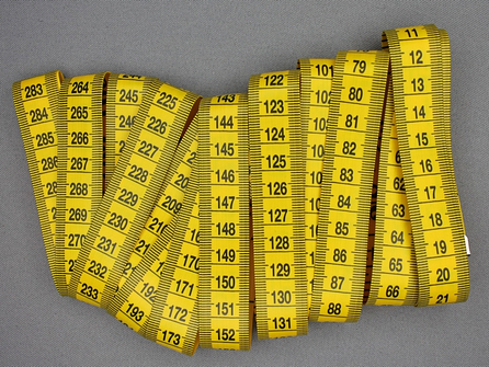 Centimeter 300cm - 120 inches geel - zwart