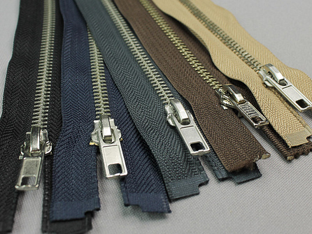 5 stuks deelbare zilveren ritsen - assortiment lengte 55cm