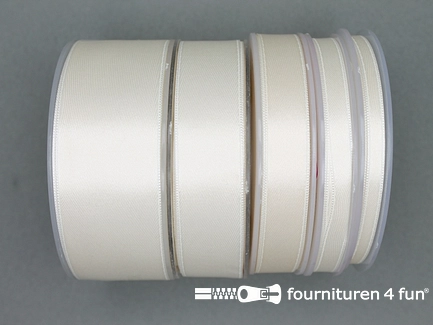 Rol 25 meter luxe satijn lint - dubbelzijdige kwaliteit - 38mm - ecru