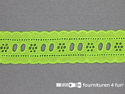 Broderie kant entredeux 30mm lime groen