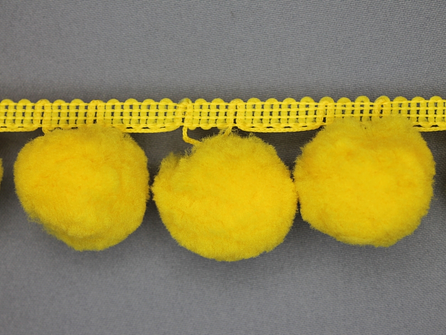 Pompon band 45mm (bol 30mm) geel