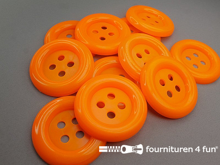 RESTANT 11 stuks - Clown knoop 70mm neon oranje - B-keuze