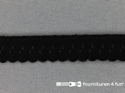 Luxe elastische biasband 12mm zwart
