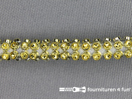 Strass koord 6mm goud