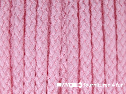 Rol 100 meter jassen koord - 4mm - licht roze