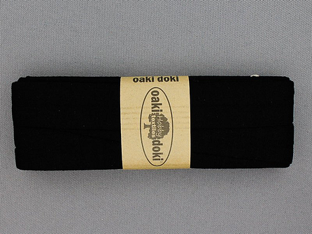Oaki Doki Tricot biaisband - 20mm x 3 meter - zwart (100)