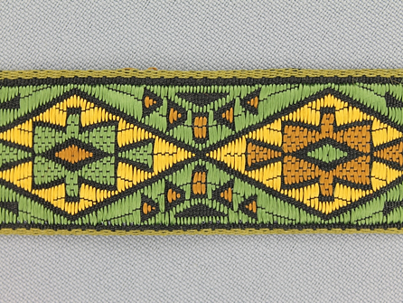 Indianenband 26mm groen - geel