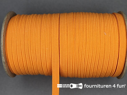 Rol 50 meter gekleurd elastiek - 6mm - oranje