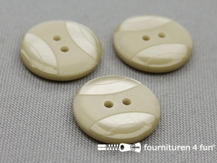 Kunststof design knoop - 20mm - groen beige