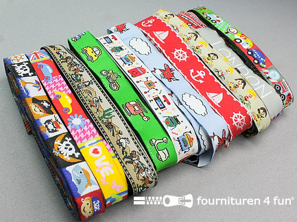 Set deco lint - 10 x 2 meter - kinderbandjes - verschillende kleuren en motieven