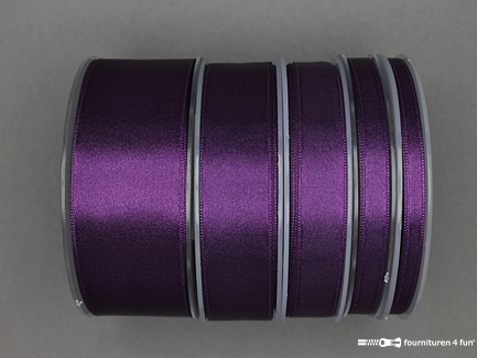 Rol 25 meter luxe satijn lint - dubbelzijdige kwaliteit - 38mm - aubergine
