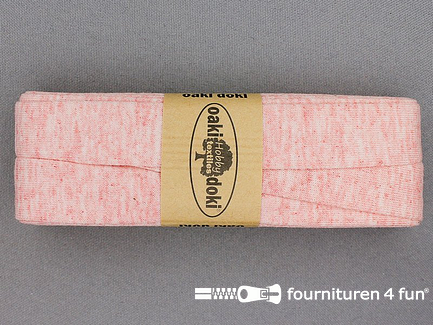 Oaki Doki Tricot biaisband - 20mm x 3 meter - roze gemêleerd (061)