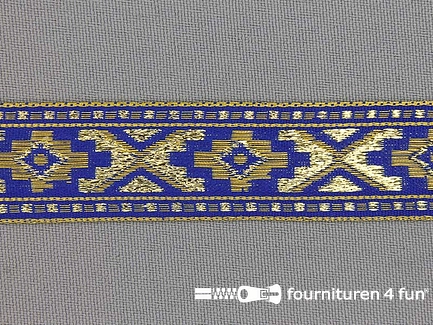 Sinterklaasband 21mm goud - blauw